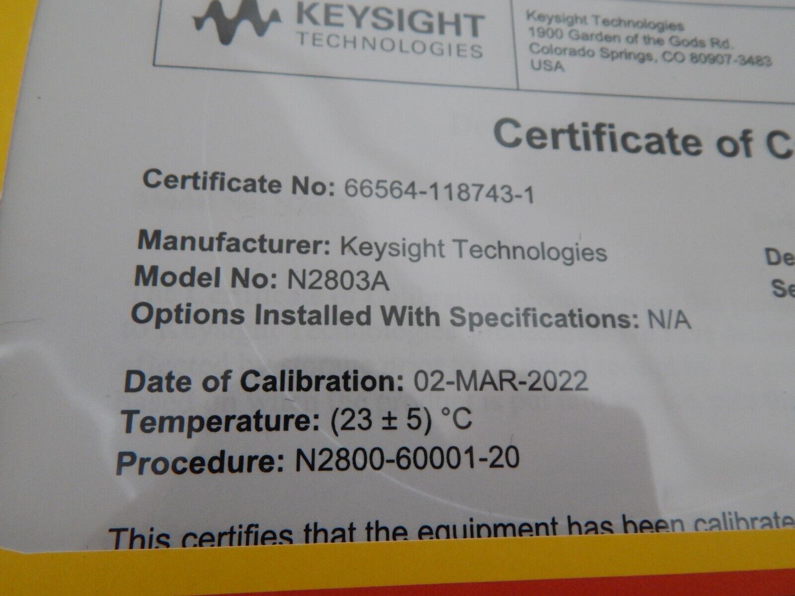 N2803A 30 GHz InfiniiMax III Series Probe Amplifier w/exp. mfr. cal. 9 in stock N2803A 30 GHz InfiniiMax III Series Probe Amplifier w/exp. mfr. cal. 9 in stock